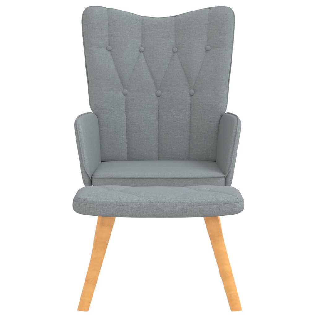 Chaise de relaxation avec tabouret Gris clair Tissu - XIOS