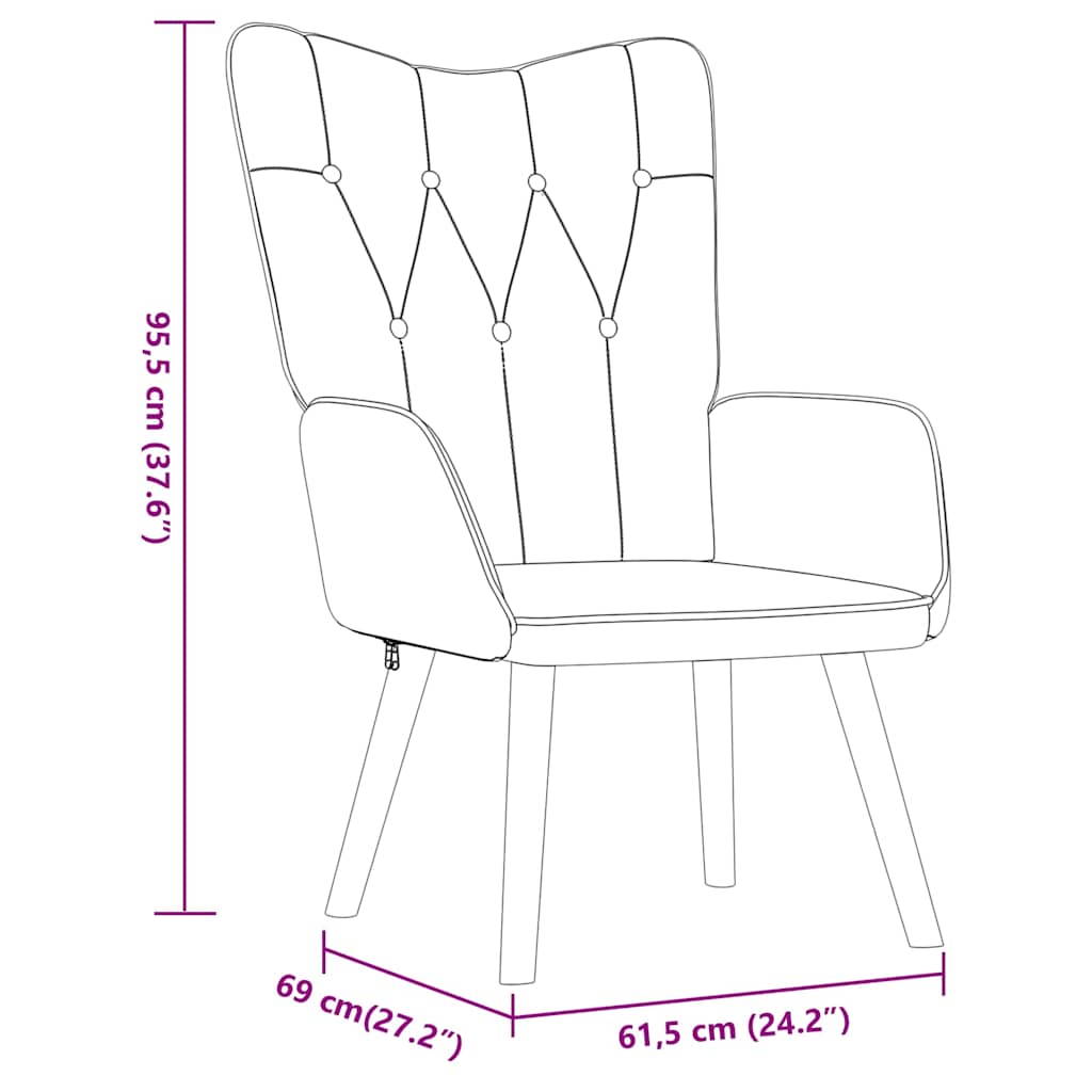 Chaise de relaxation avec tabouret Gris clair Tissu - XIOS
