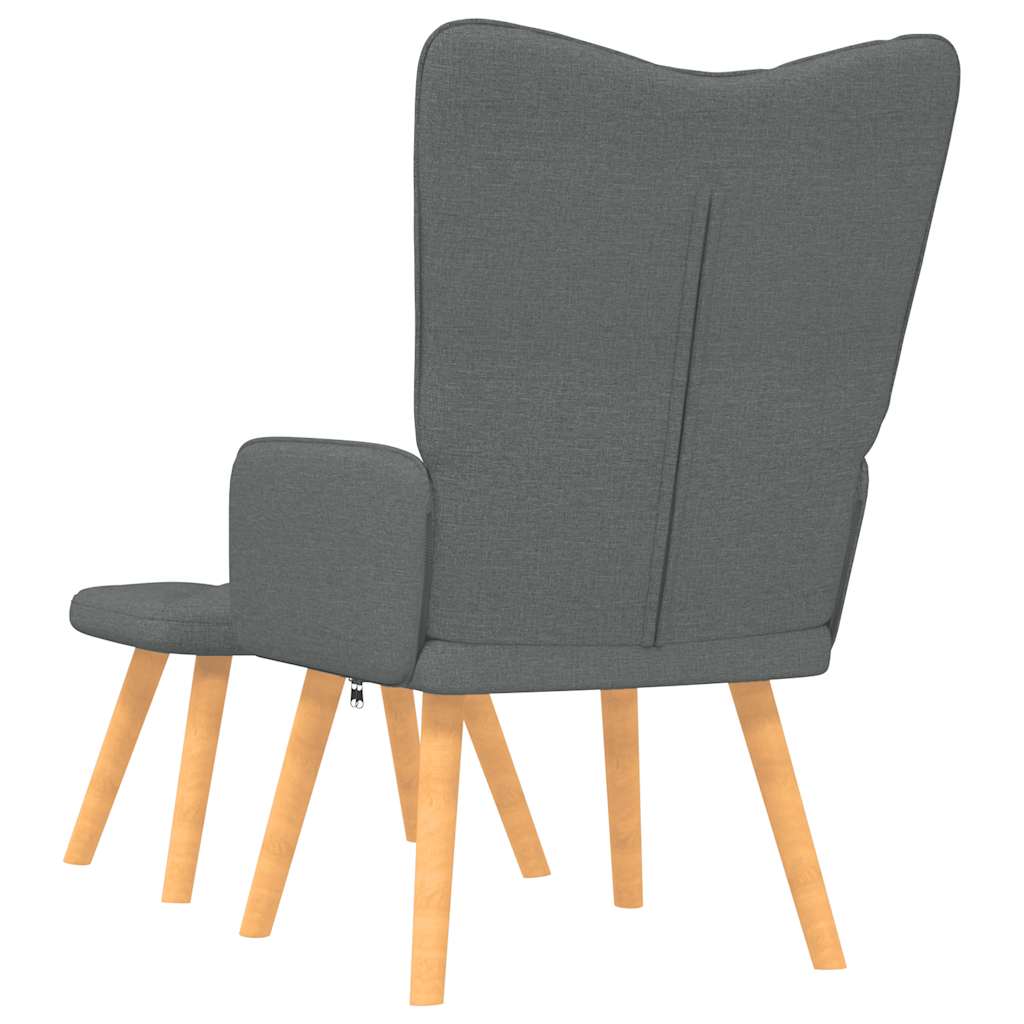 Chaise de relaxation avec tabouret Gris foncé Tissu - XIOS
