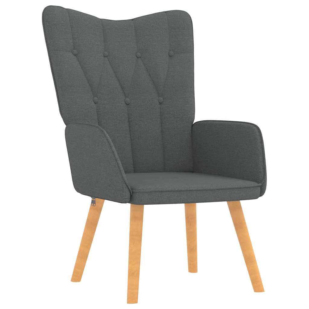 Chaise de relaxation avec tabouret Gris foncé Tissu - XIOS