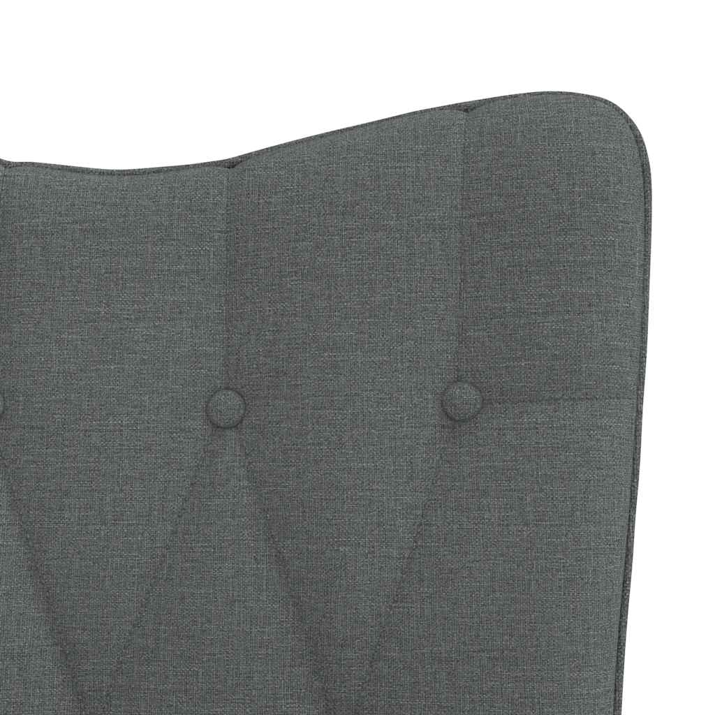 Chaise de relaxation avec tabouret Gris foncé Tissu - XIOS