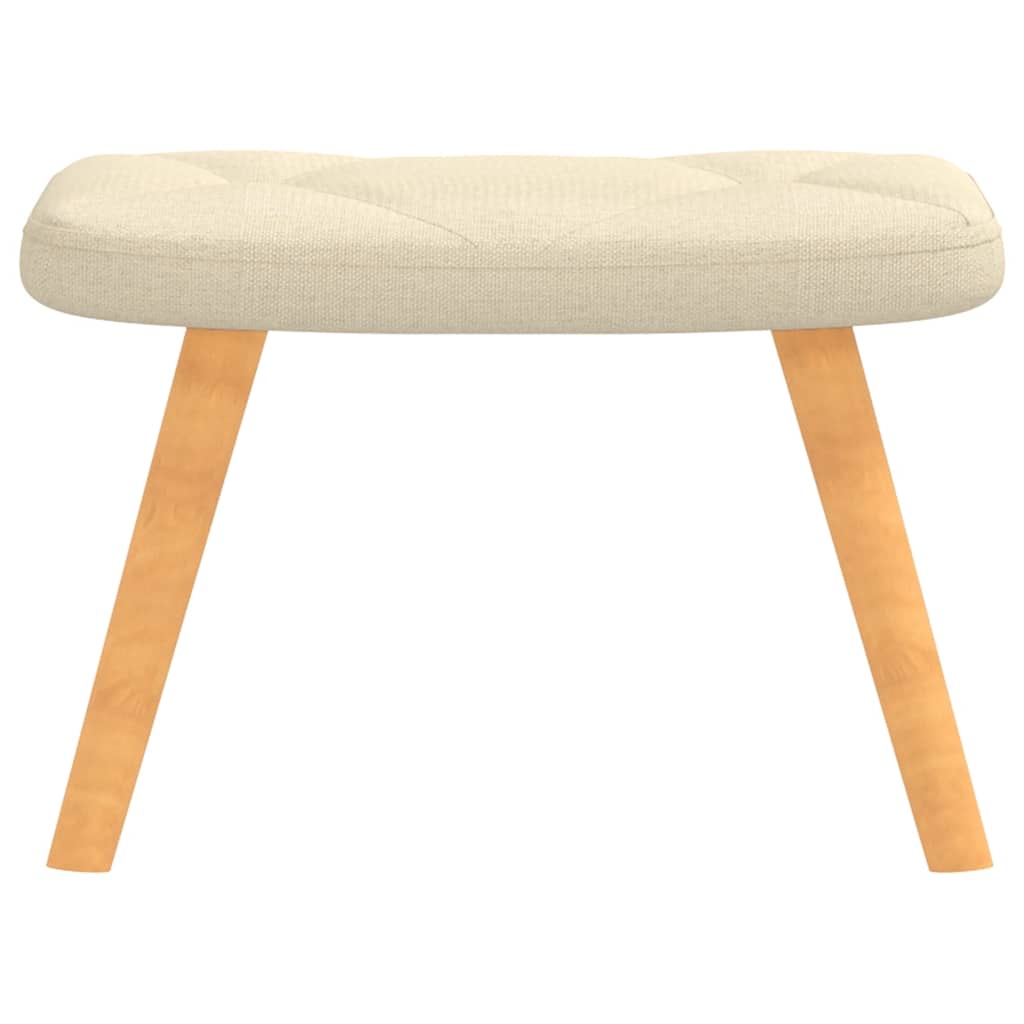 Chaise de relaxation avec tabouret Crème Tissu - XIOS