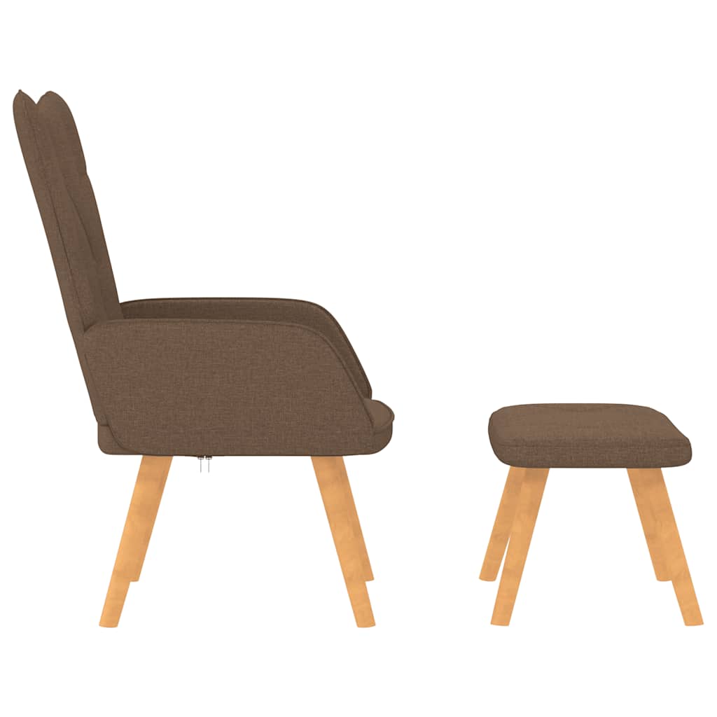 Chaise de relaxation avec tabouret Marron Tissu - XIOS
