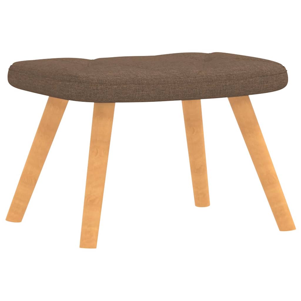 Chaise de relaxation avec tabouret Marron Tissu - XIOS