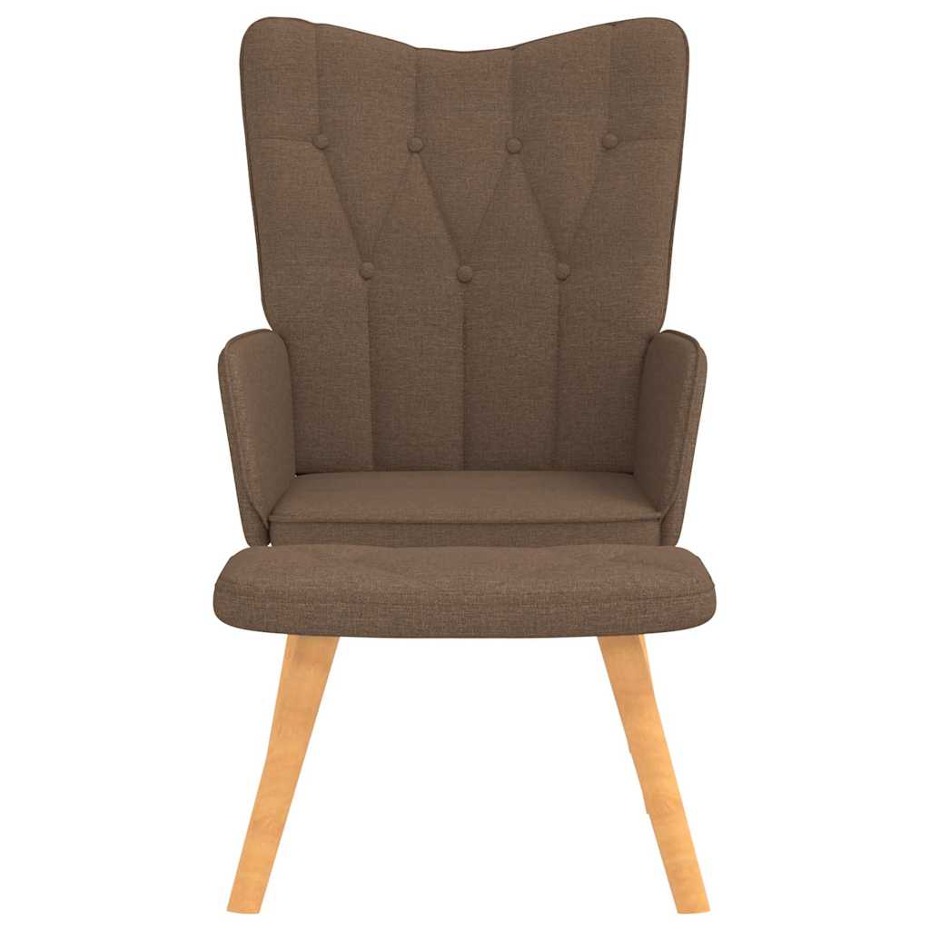 Chaise de relaxation avec tabouret Marron Tissu - XIOS