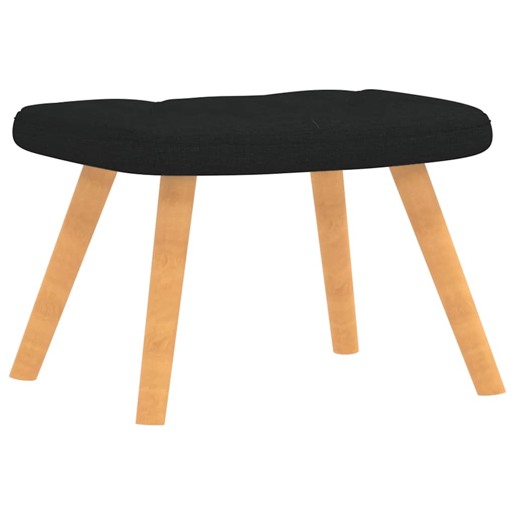 Chaise de relaxation avec tabouret Noir Tissu Fauteuils vidaXL