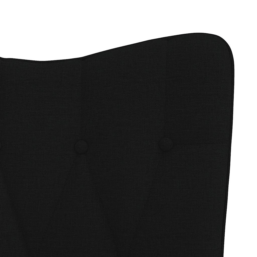 Chaise de relaxation avec tabouret Noir Tissu Fauteuils vidaXL