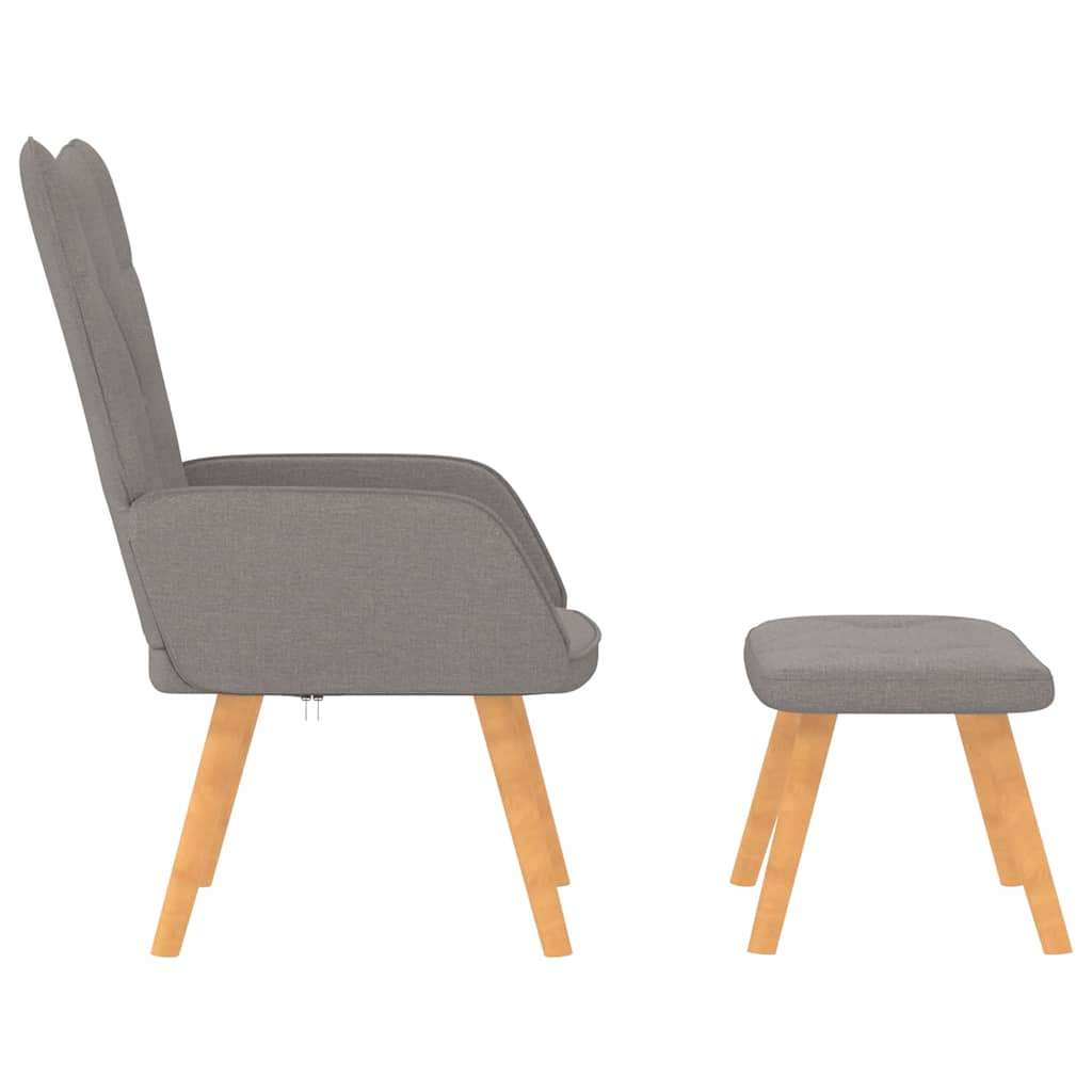 Chaise de relaxation avec tabouret Taupe Tissu - XIOS