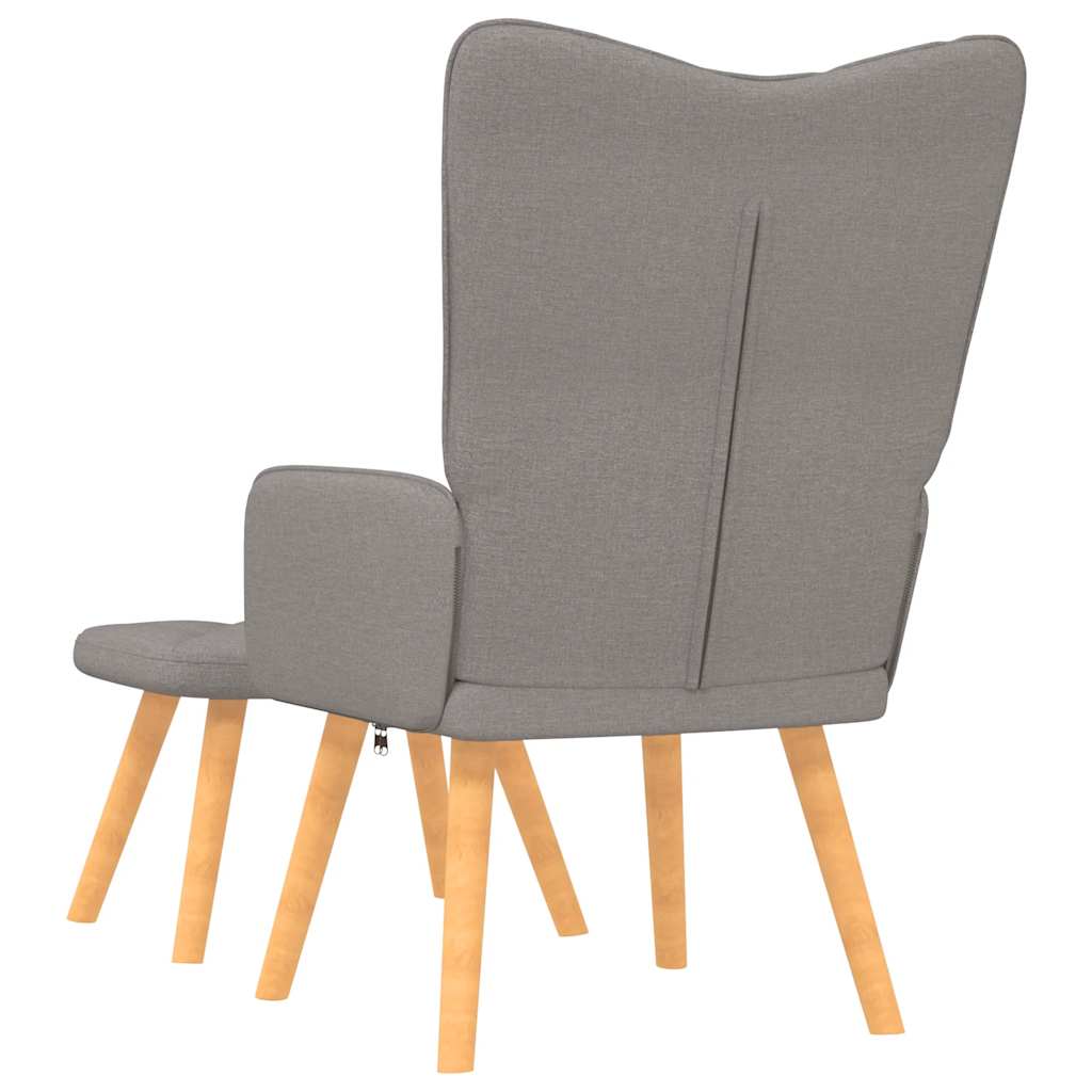 Chaise de relaxation avec tabouret Taupe Tissu - XIOS