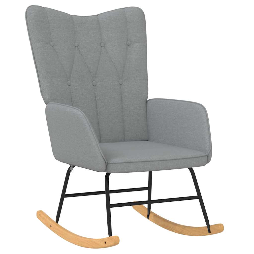 Chaise à bascule Gris clair Tissu Fauteuils à bascule vidaXL   