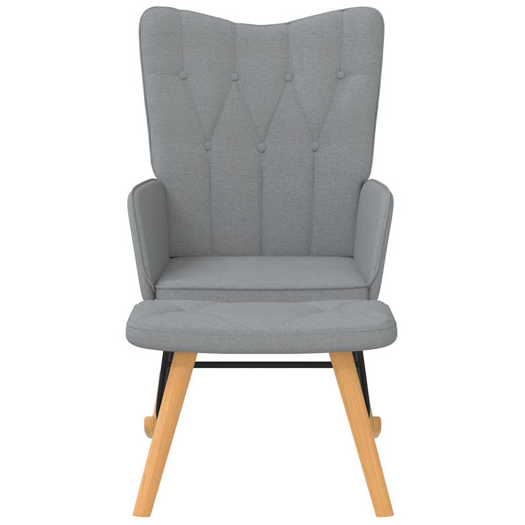Chaise à bascule avec tabouret Gris clair Tissu - XIOS