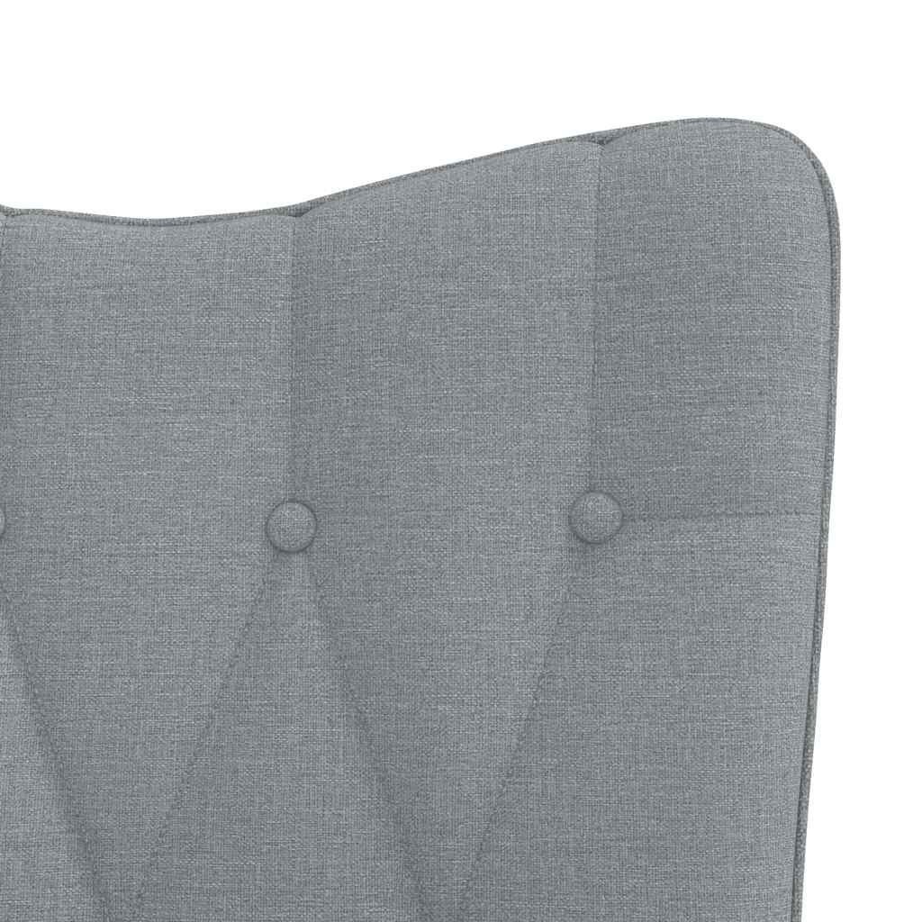 Chaise à bascule avec tabouret Gris clair Tissu - XIOS