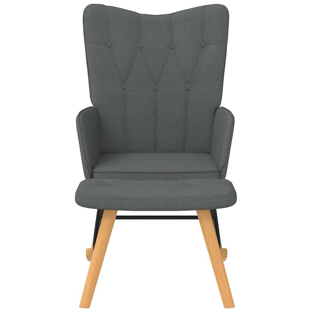 Chaise à bascule avec repose-pied Gris foncé Tissu - XIOS