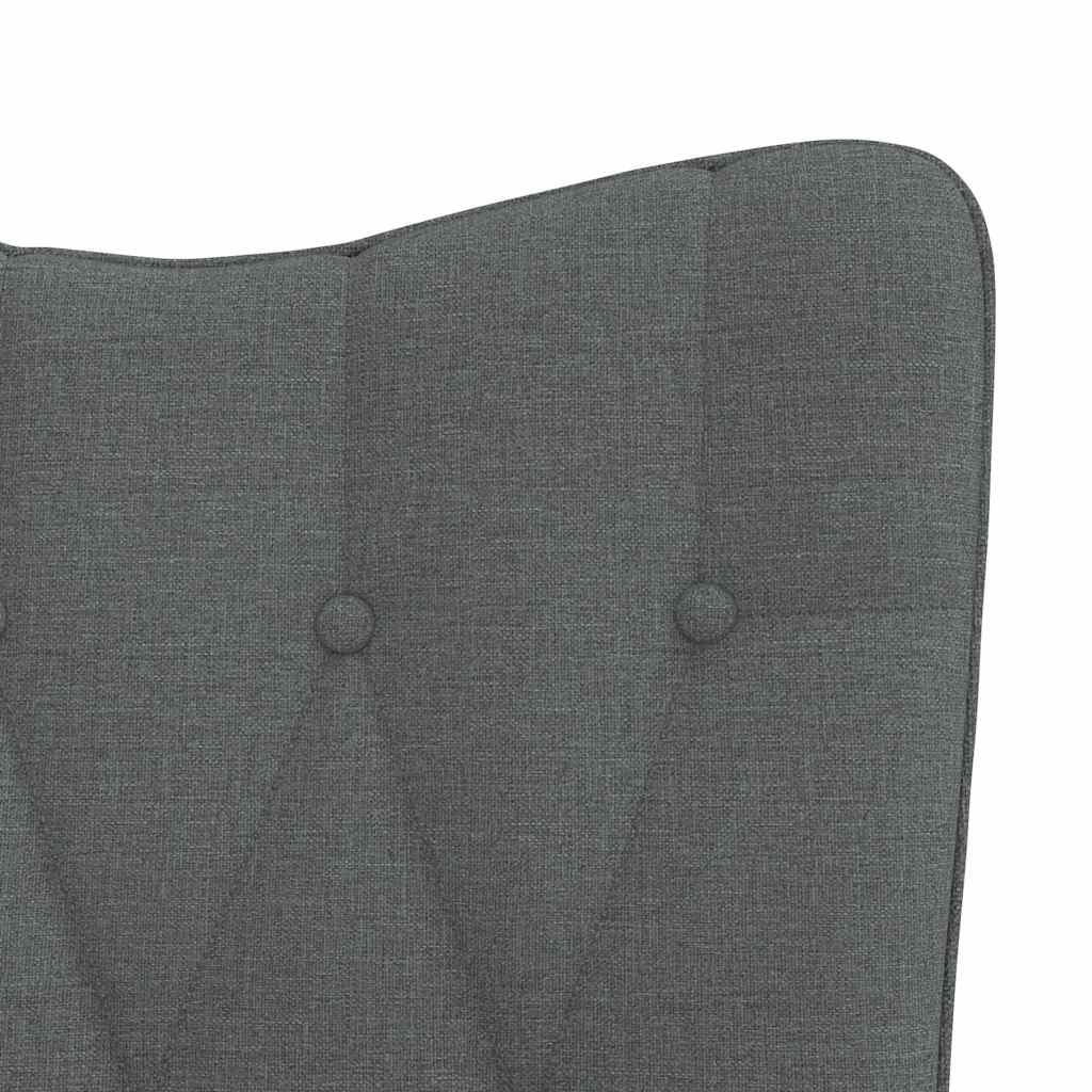 Chaise à bascule avec repose-pied Gris foncé Tissu - XIOS