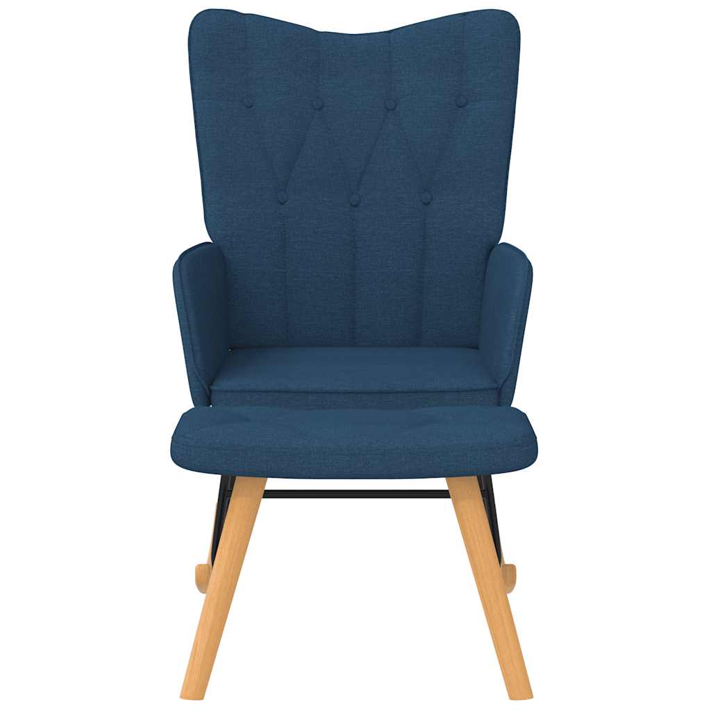 Chaise à bascule avec repose-pied Bleu Tissu - XIOS