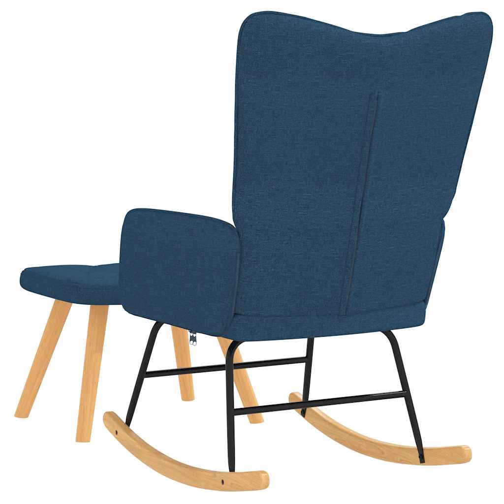 Chaise à bascule avec repose-pied Bleu Tissu - XIOS