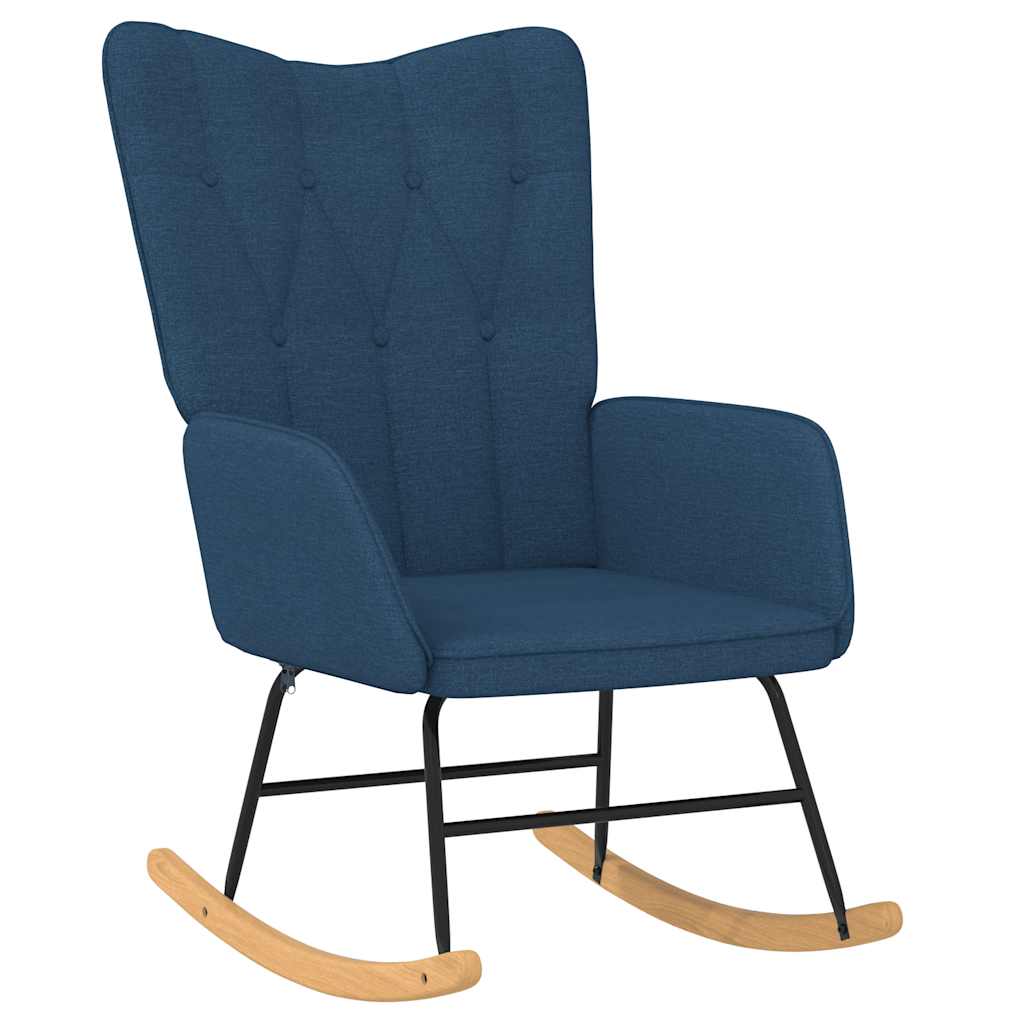 Chaise à bascule avec repose-pied Bleu Tissu - XIOS