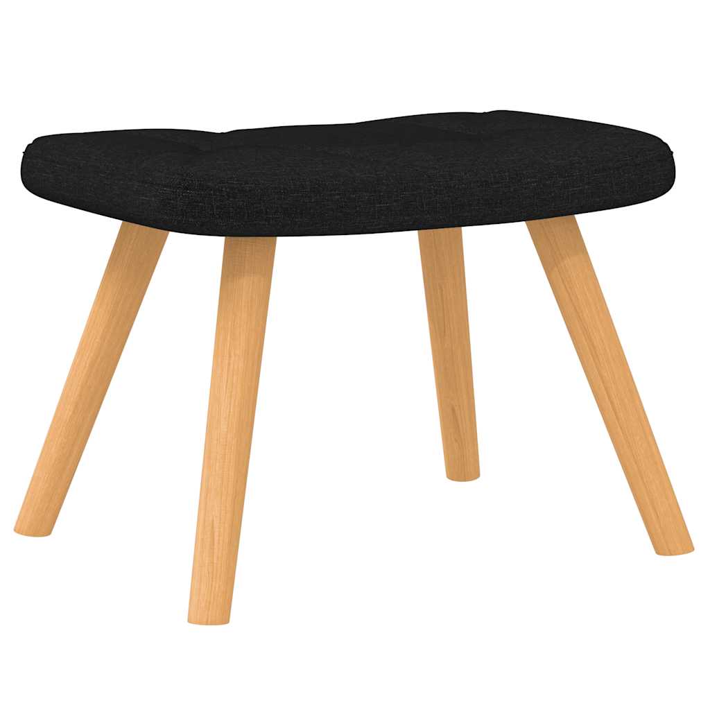 Chaise à bascule avec repose-pied Noir Tissu - XIOS