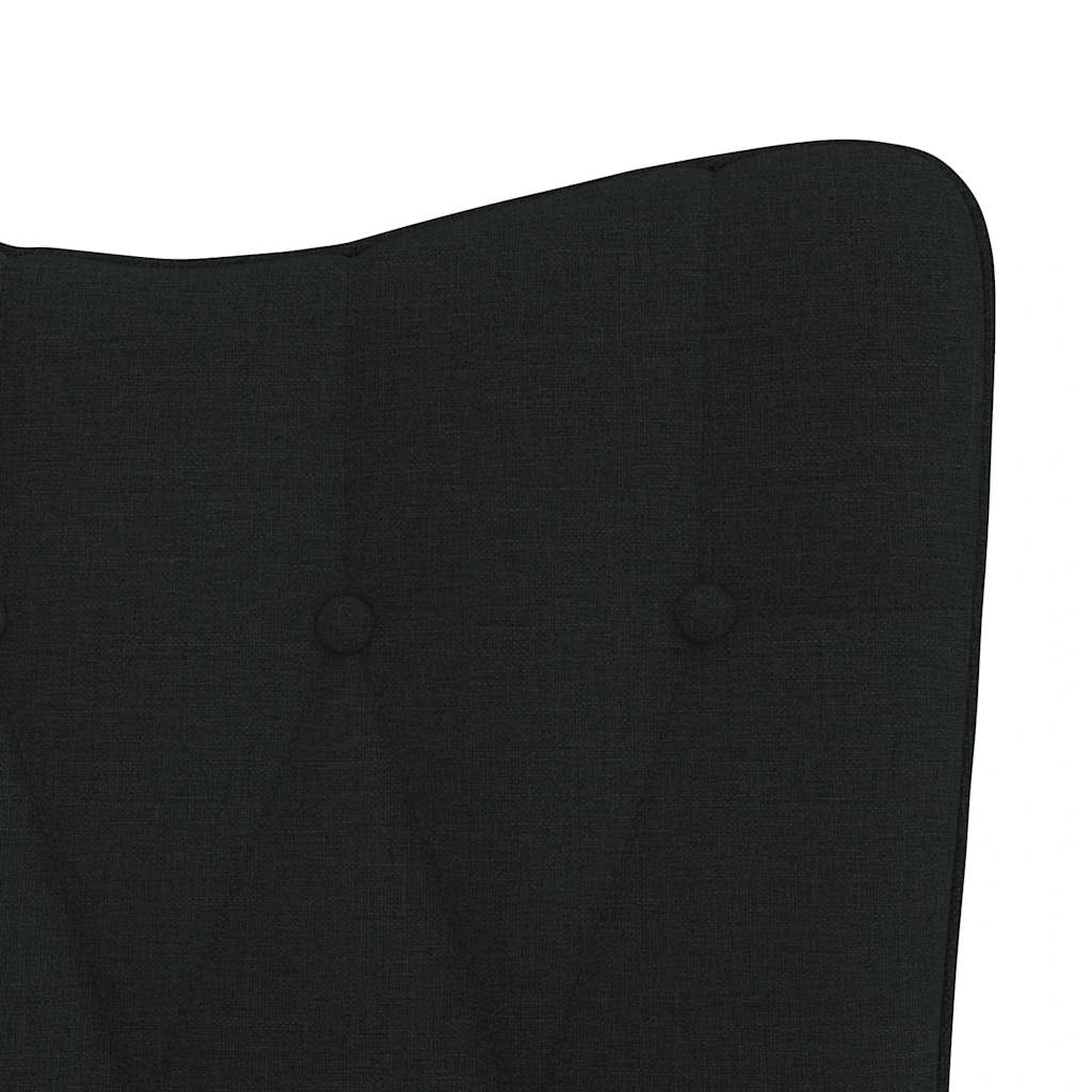Chaise à bascule avec repose-pied Noir Tissu - XIOS