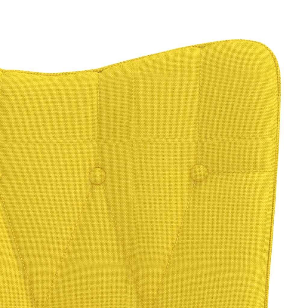Chaise à bascule avec tabouret Jaune moutarde Tissu Fauteuils à bascule vidaXL