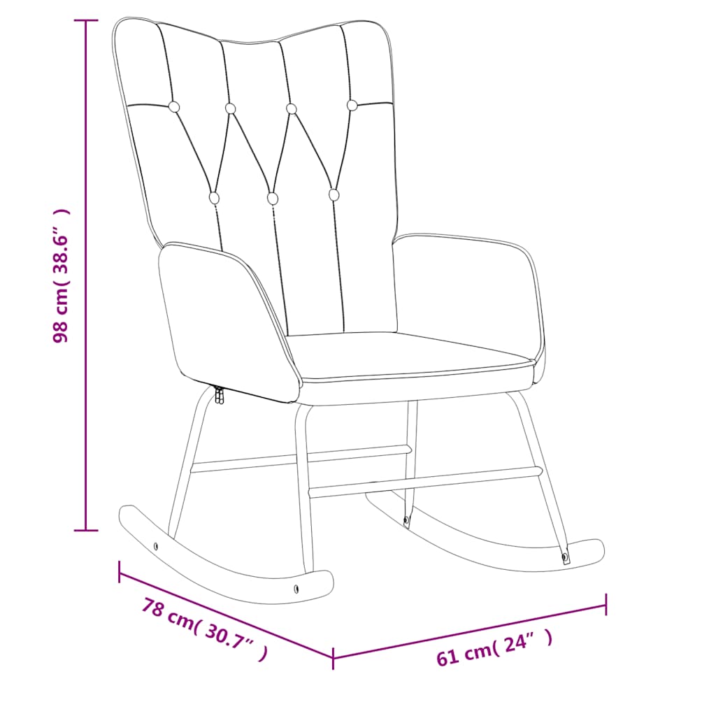Chaise à bascule avec tabouret Jaune moutarde Tissu Fauteuils à bascule vidaXL