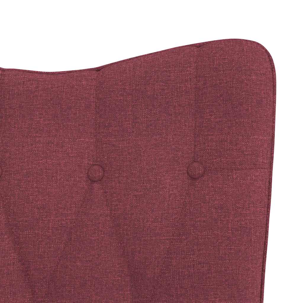 Chaise à bascule avec tabouret Rouge bordeaux Tissu - XIOS