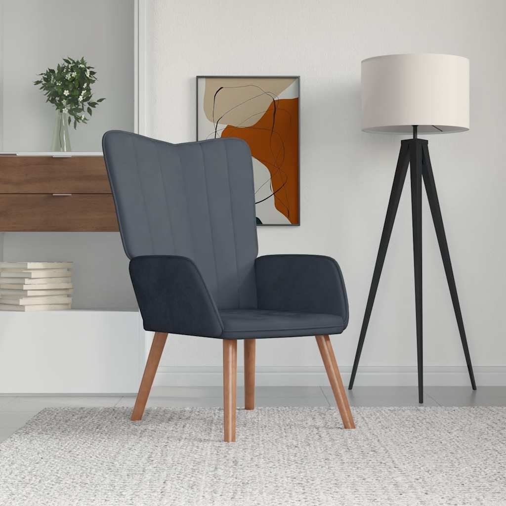 Chaise de relaxation Gris foncé Velours - XIOS