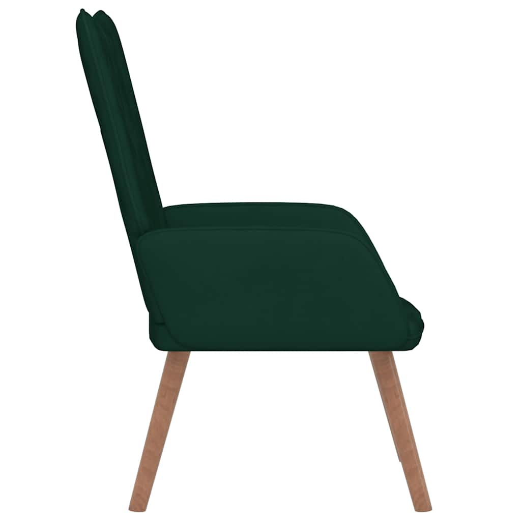 Chaise de relaxation Vert foncé Velours