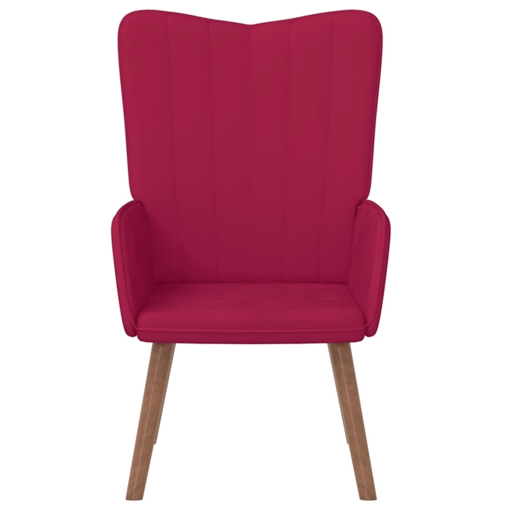 Chaise de relaxation Rouge bordeaux Velours - XIOS