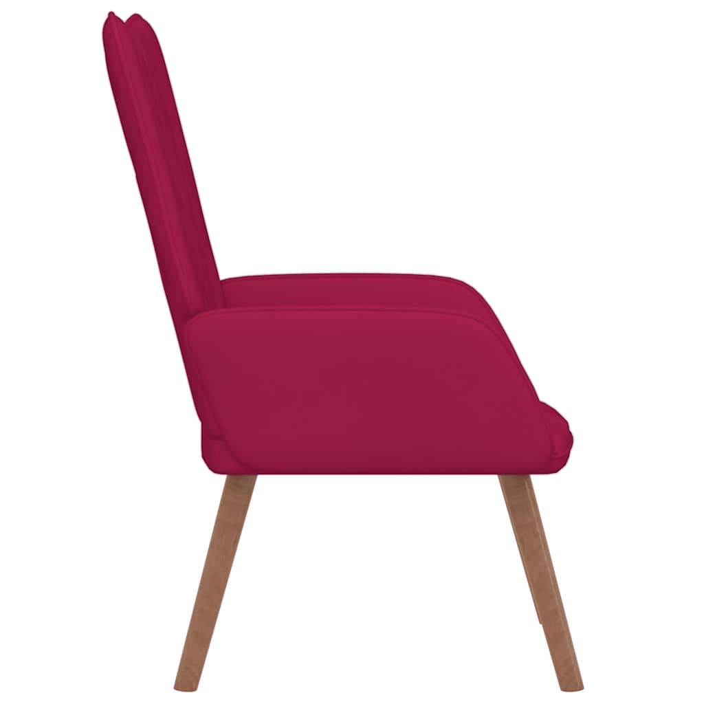 Chaise de relaxation Rouge bordeaux Velours - XIOS