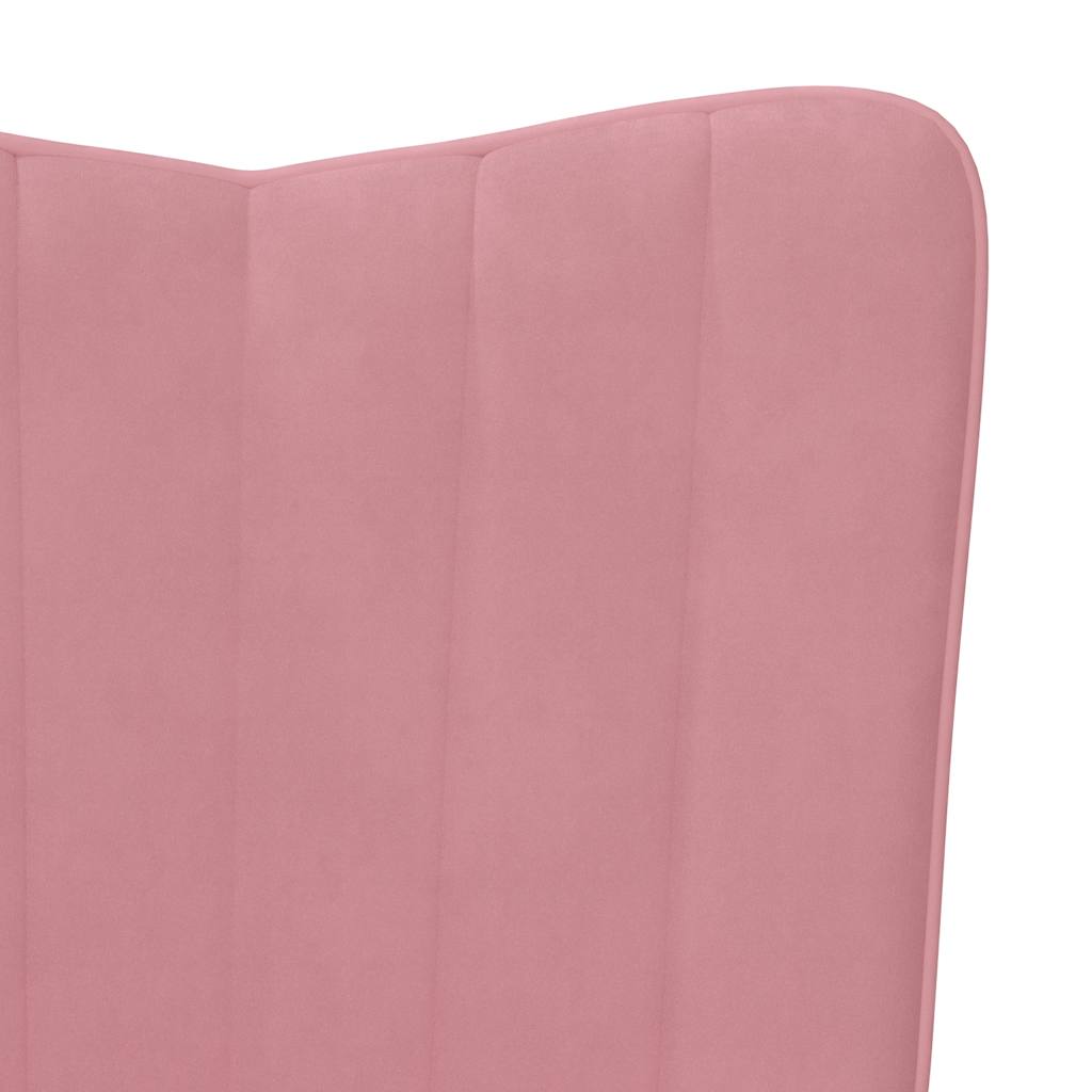 Chaise de relaxation avec repose-pied Rose Velours - XIOS