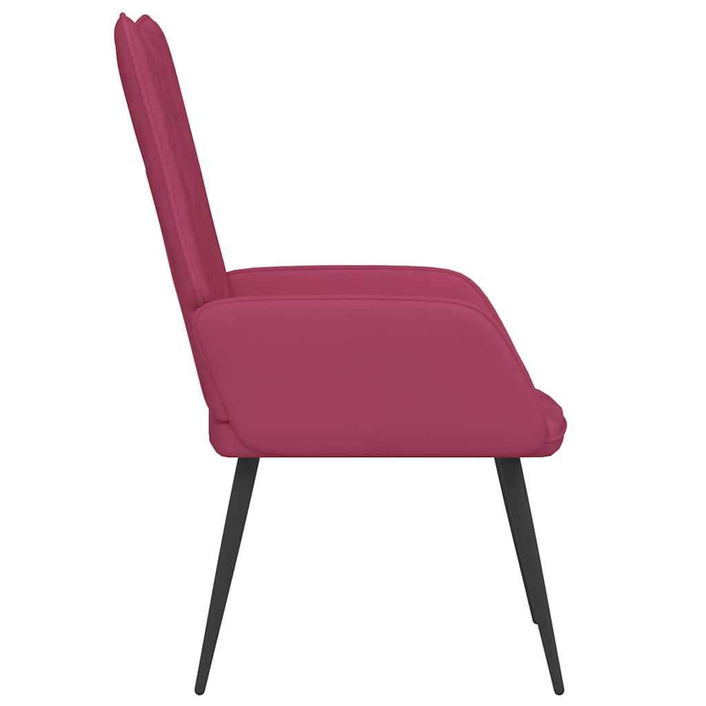 Chaise de relaxation Rouge bordeaux Velours - XIOS