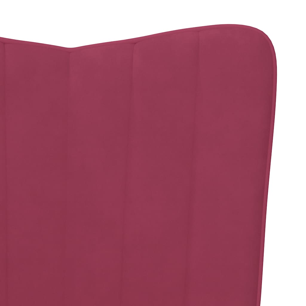 Chaise de relaxation Rouge bordeaux Velours - XIOS