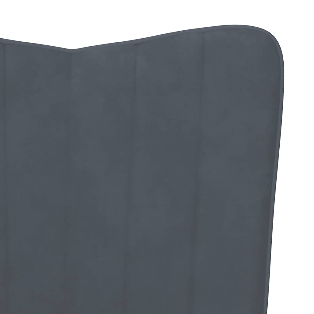 Chaise de relaxation avec repose-pied Gris foncé Velours - XIOS