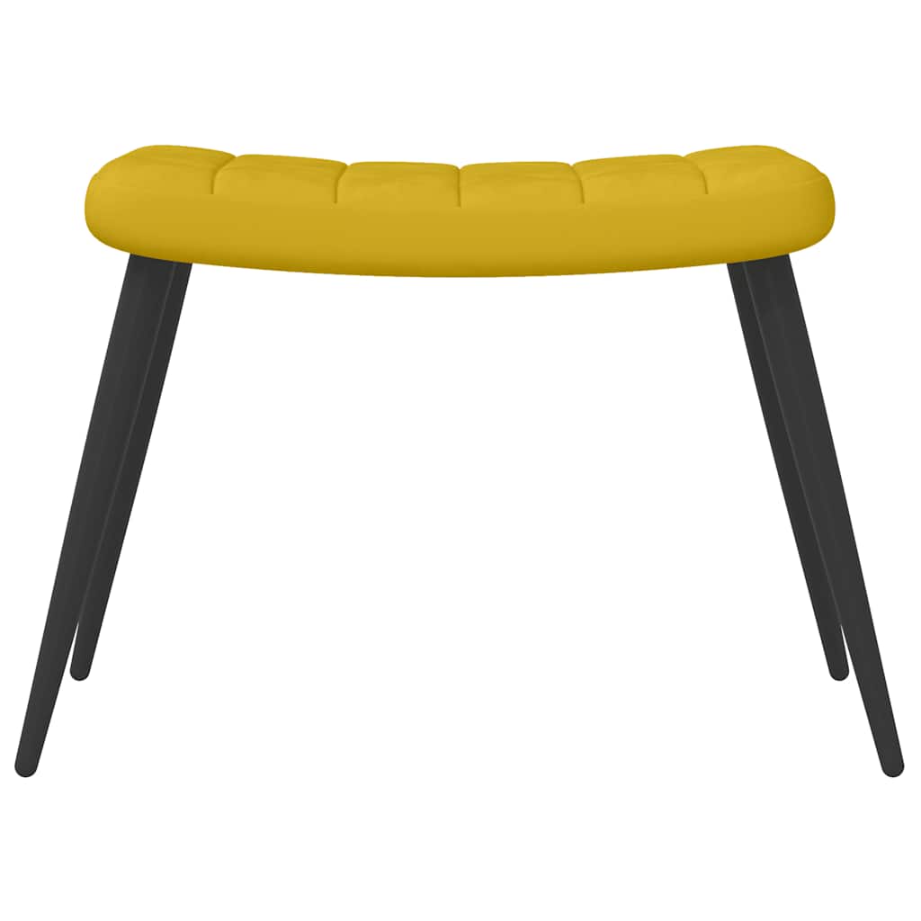 Chaise de relaxation avec tabouret Jaune moutarde Velours - XIOS