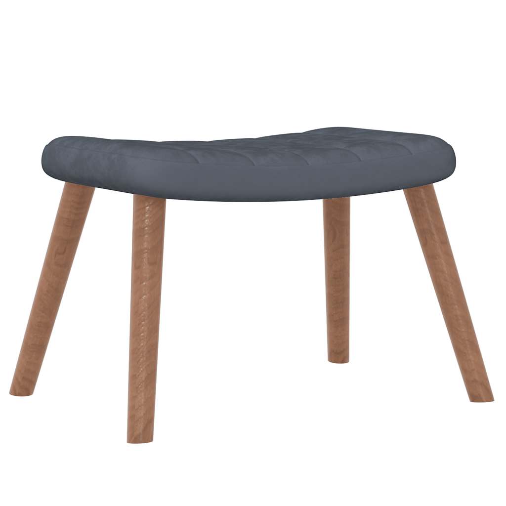 Chaise à bascule avec repose-pied Gris foncé Velours - XIOS