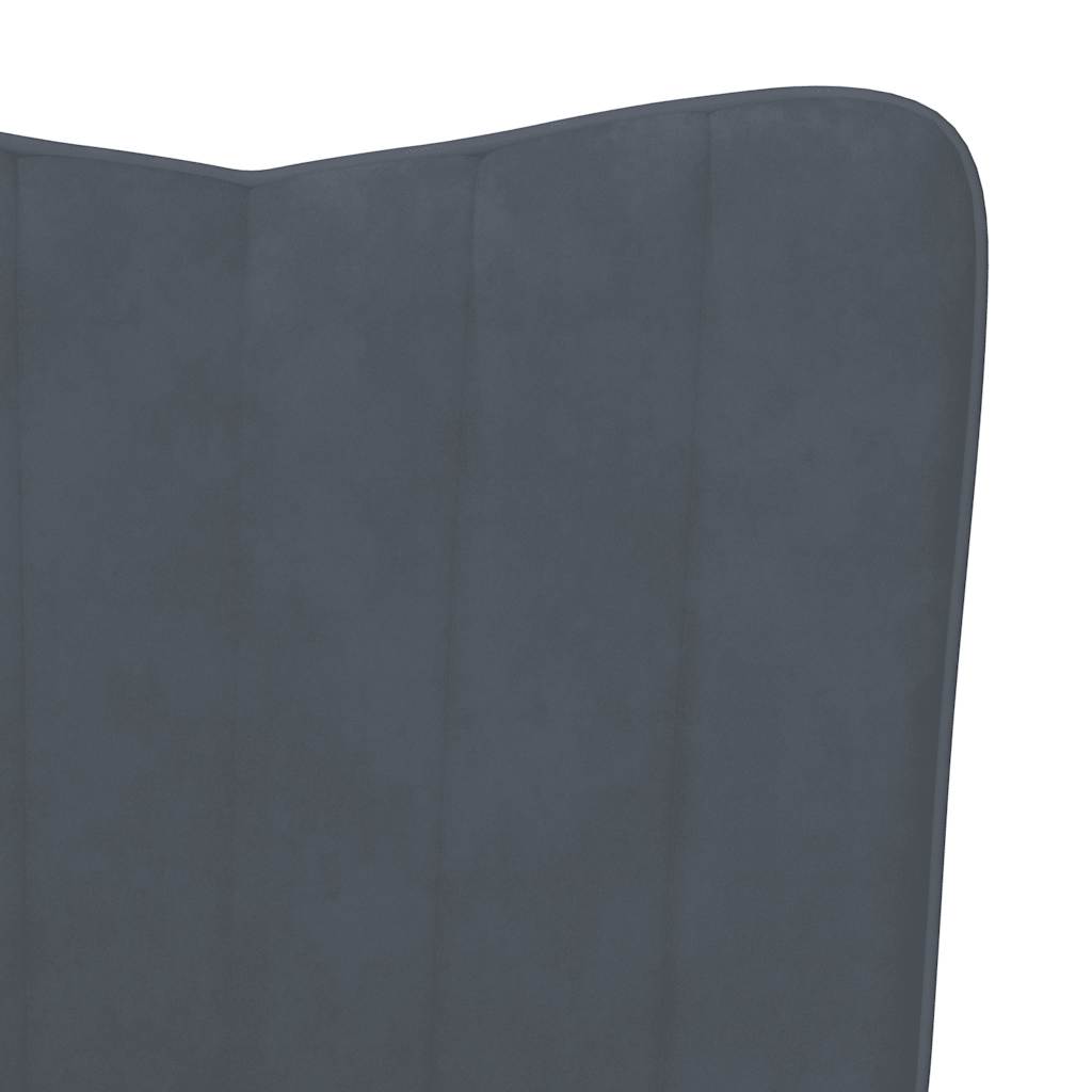 Chaise à bascule avec repose-pied Gris foncé Velours - XIOS