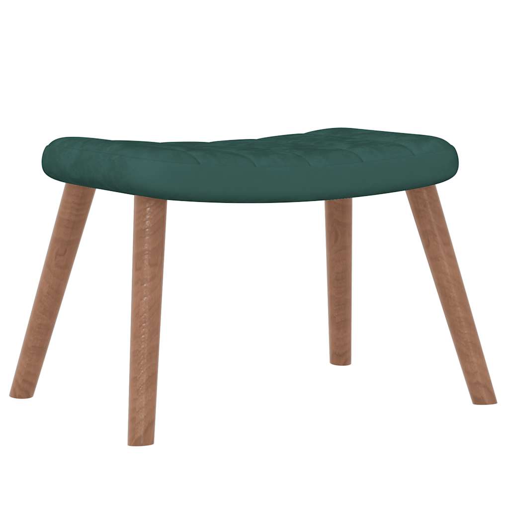 Chaise à bascule avec repose-pied Vert foncé Velours - XIOS