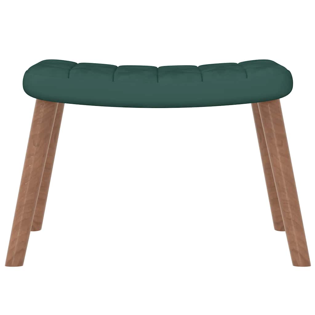 Chaise à bascule avec repose-pied Vert foncé Velours - XIOS