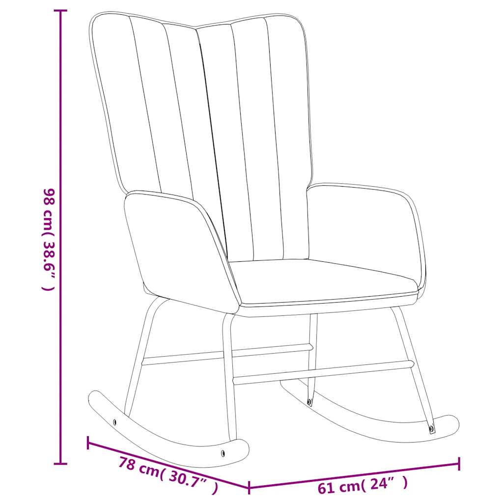Chaise à bascule avec repose-pied Vert foncé Velours - XIOS