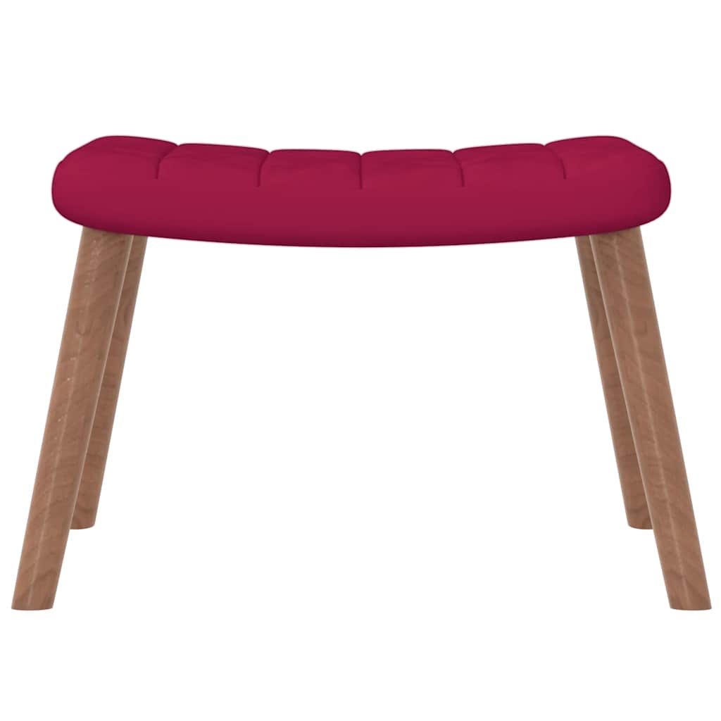 Chaise à bascule avec repose-pied Rouge bordeaux Velours - XIOS