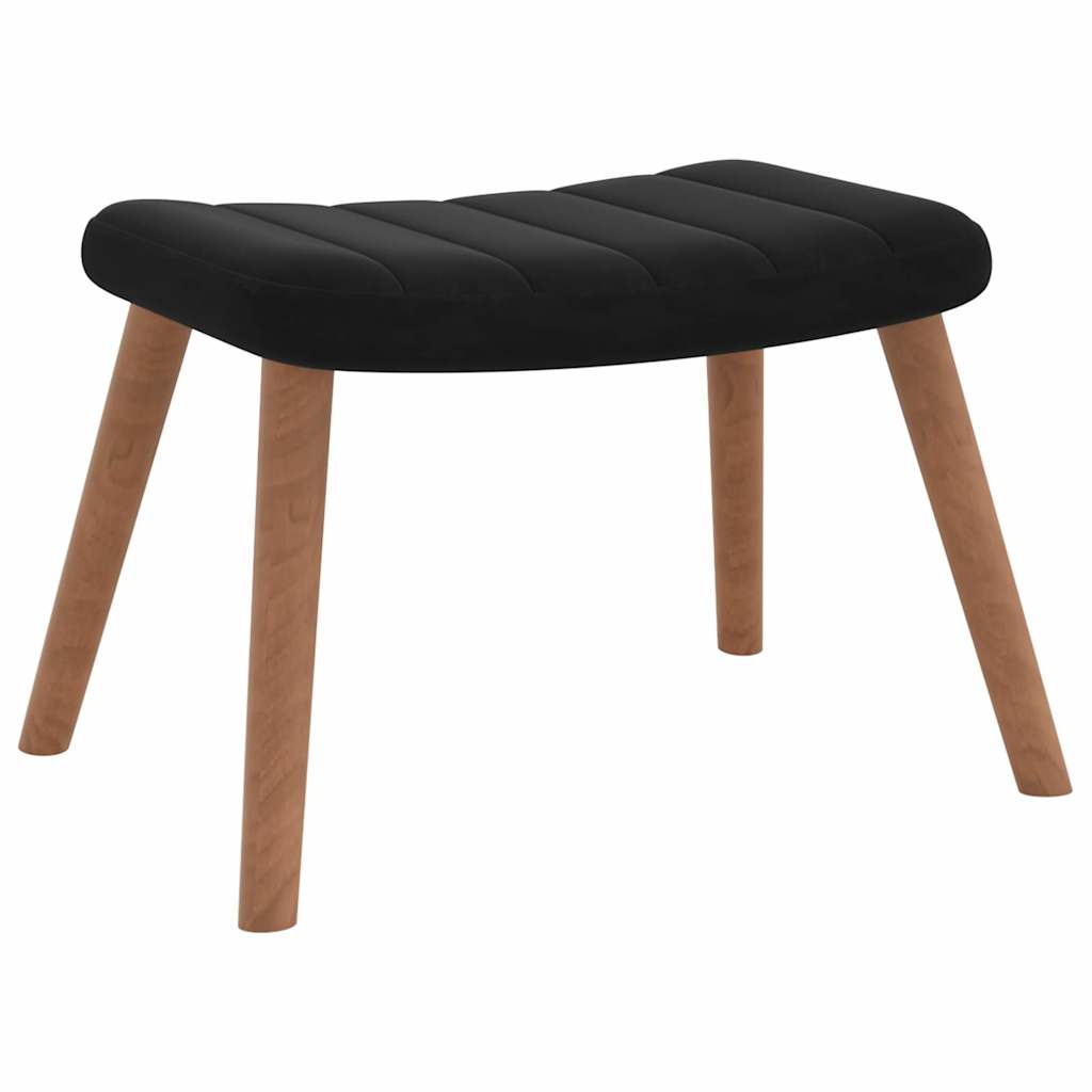 Chaise à bascule avec repose-pied Noir Velours - XIOS