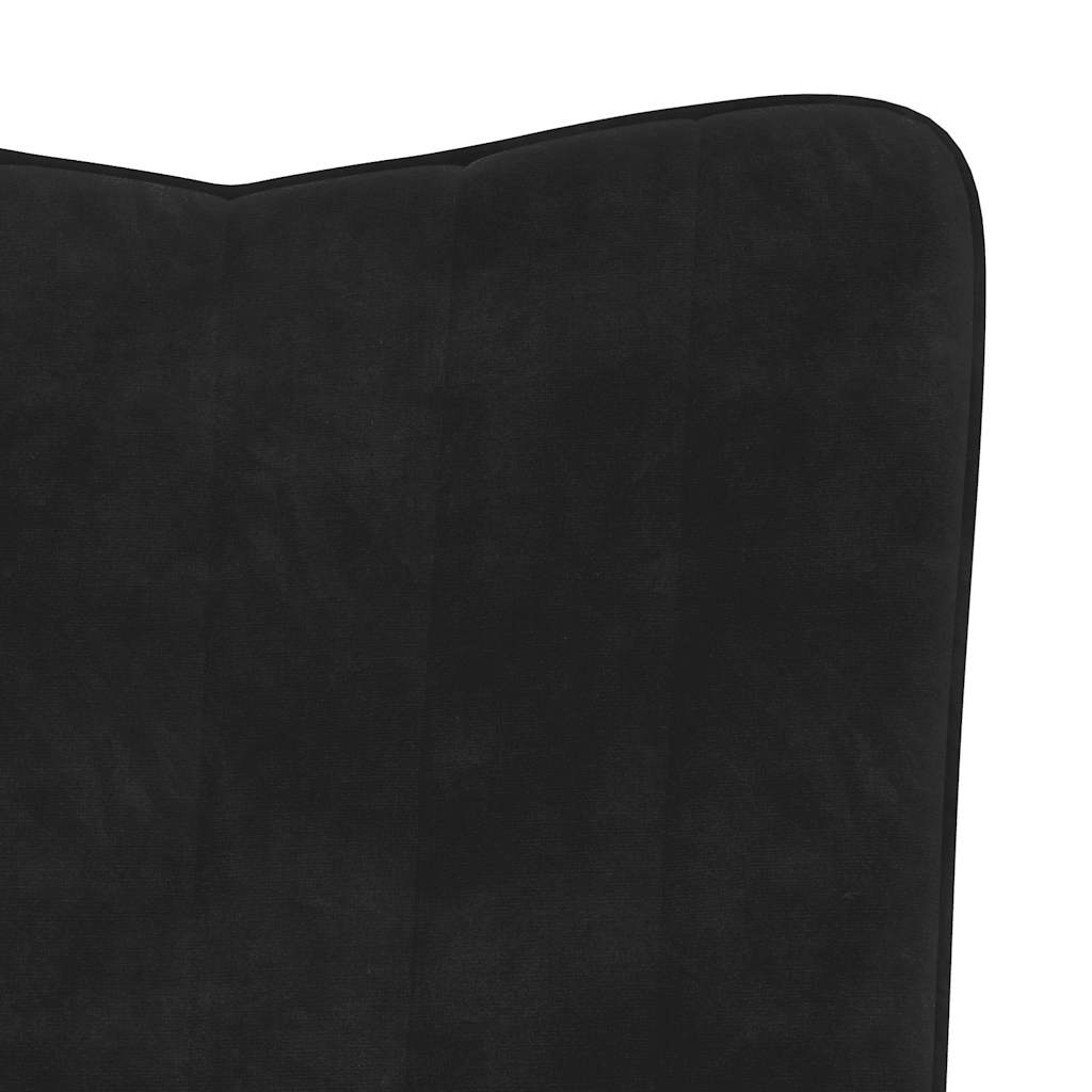 Chaise à bascule avec repose-pied Noir Velours - XIOS