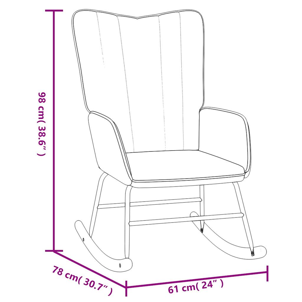 Chaise à bascule avec repose-pied Noir Velours - XIOS