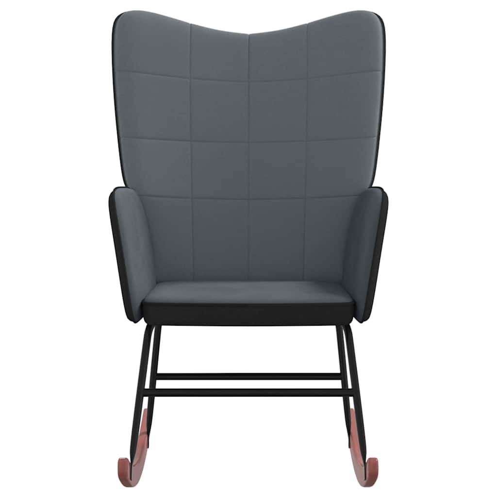 Chaise à bascule Gris foncé Velours et PVC - XIOS