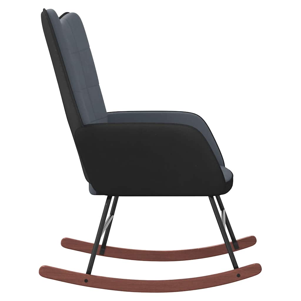 Chaise à bascule Gris foncé Velours et PVC - XIOS