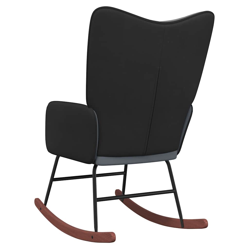 Chaise à bascule Gris foncé Velours et PVC - XIOS