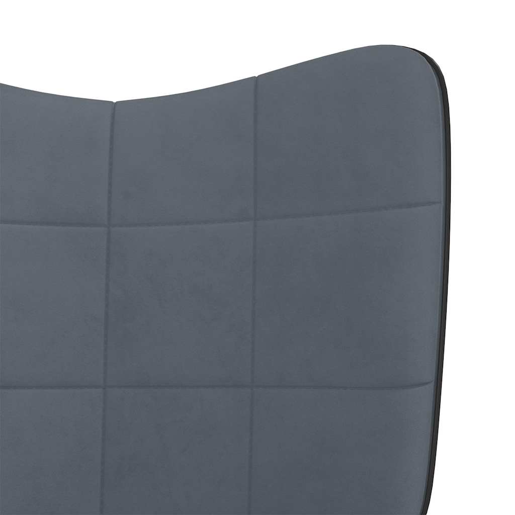 Chaise à bascule Gris foncé Velours et PVC - XIOS