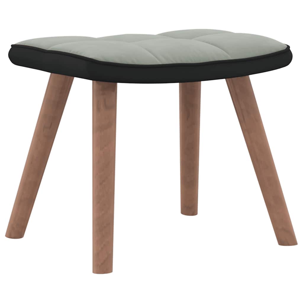 Chaise à bascule avec repose-pied Gris clair Velours et PVC - XIOS
