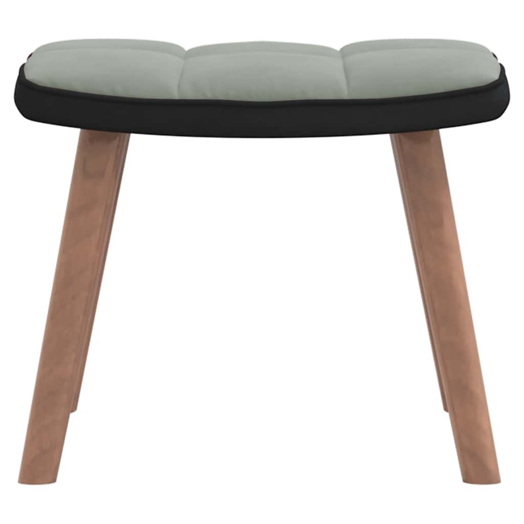 Chaise à bascule avec repose-pied Gris clair Velours et PVC - XIOS